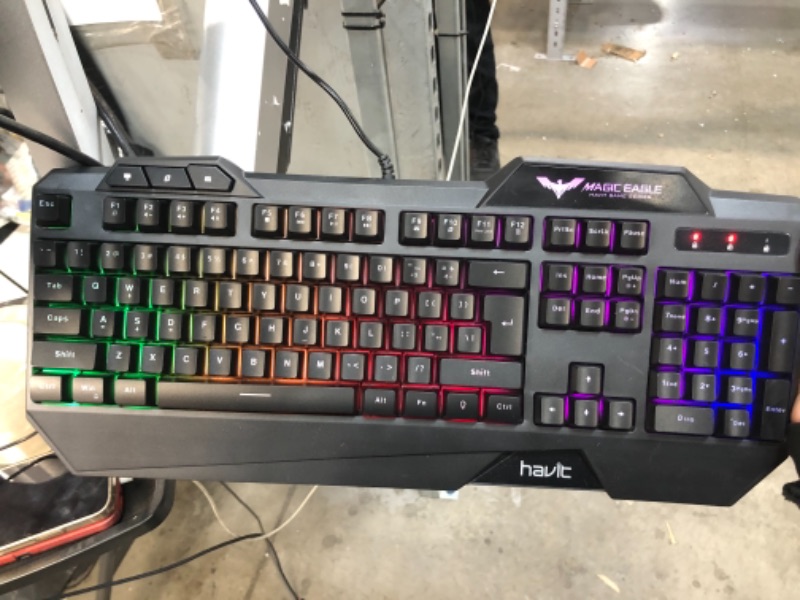 Photo 7 of *KEYBOARD was tested and functioned* *Damage shown in picture*
HAVIT Rainbow Backlit Gaming Keyboard
*Mouse did not work*