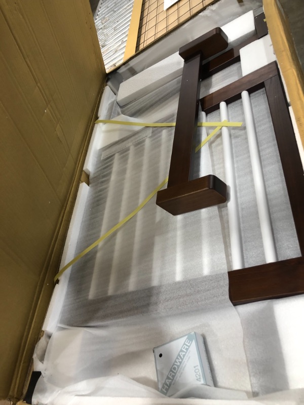 Photo 1 of Babyletto Hudson 3-in-1 Convertible Crib with Toddler Bed Conversion Kit in Espresso and White, Greenguard Gold Certified
