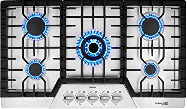 Photo 1 of 36" Gas Cooktop, GASLAND Chef PRO GH2365SF 5 Burner Gas Stove, 36 Inch NG/LPG Convertible Gas Cooktops, Gas Countertop Plug-in with Thermocouple Protection, Stainless Steel
