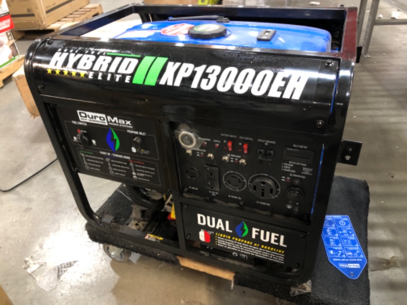 Photo 2 of (Used) DUROMAX - 13000/10500-Watt Dual Fuel Electric Start Gasoline/Propane Portable Home Power Back Up Generator