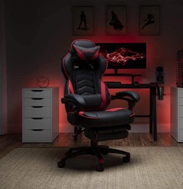Photo 1 of RESPAWN RSP-110 Racing Style Gaming, Reclining Ergonomic Chair with Footrest, Red
