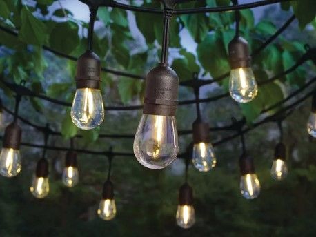 Photo 1 of 24-Light Indoor/Outdoor 48 ft. String Light with S14 Single Filament LED Bulbs
