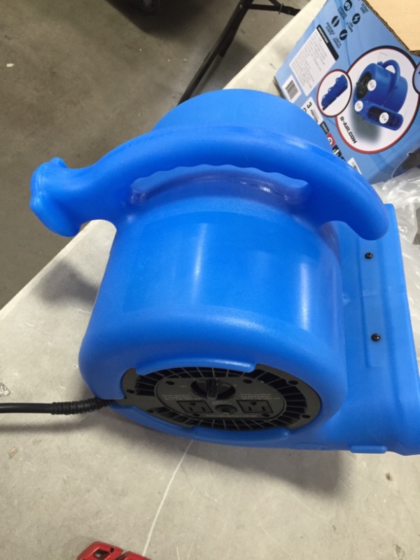 Photo 2 of 1/4 HP Air Mover Blower Fan for Water Damage Restoration Carpet Dryer Floor Home and Plumbing Use in Blue
