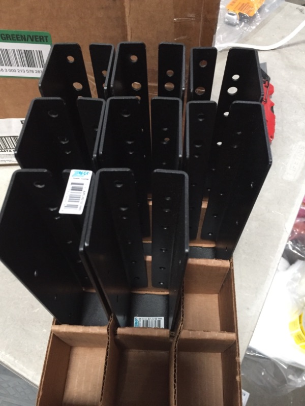 Photo 2 of Outdoor Accents ZMAX, Black Concealed-Flange Light Joist Hanger for 2x10 Nominal Lumber SET OF 8
