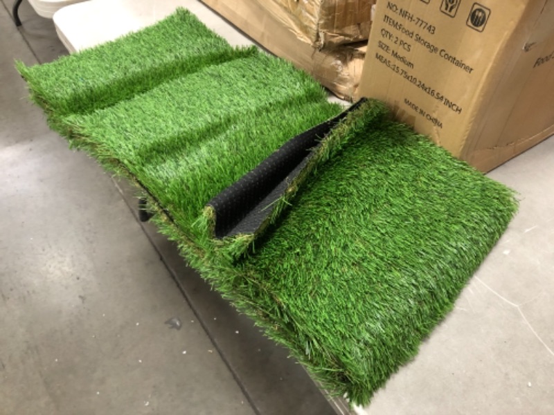Photo 2 of  Artificial Grass for Dogs - 3'x4' Carpert Rug Premium Indoor/Outdoor Green Synthetic Turf, 4-Toned Blades (A3X4)
