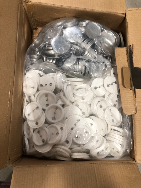 Photo 2 of 1-3/4" 44mm Badge Button Pin Buttons Parts with ABS Back for Badge Button Maker DIY (500 Sets)
