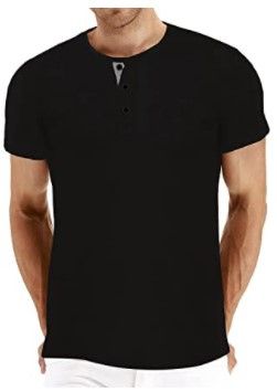 Photo 1 of TWO PACK: BBDMY Men's Fashion Casual Front Placket Short Sleeve Henley T-Shirts Cotton Shirts LARGE
