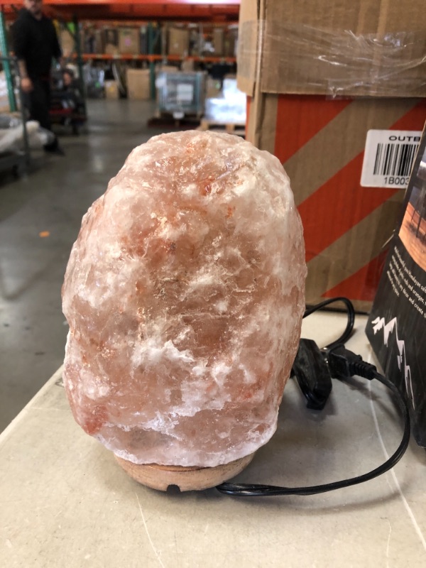 Photo 2 of 6 in. Orange Indoor Himalayan Crystal Salt Lamp with Wire and Bulb
