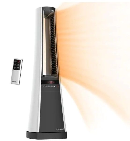 Photo 1 of Bladeless 1500-Watt Electric Ceramic Oscillating Space Heater with Digital Display and Remote Control
