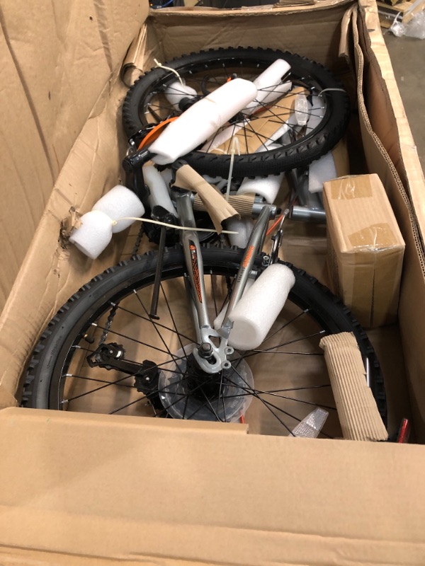 Photo 4 of Huffy Valcon 20" Mountain Bike for Boys - 6 Speed - Dual Suspension - Silver & Orange
