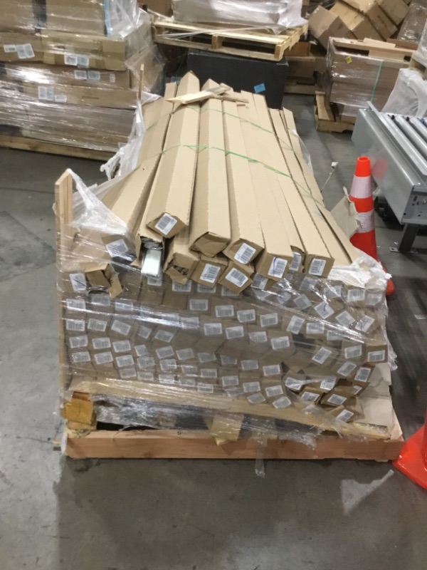 Photo 2 of ***SOLD AS IS, NO REFUNDS*** Pallet of 104 boxes PERFORMANCE ACCESSORIES
 3/4 in. T x 2-1/8 in. W x 78-3/4 in. L Laminate 4-in-1 Molding, Warm stone, ash, copper, Haze, golden. 