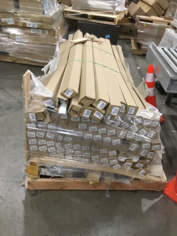 Photo 2 of  Pallet of 104 boxes PERFORMANCE ACCESSORIES
 3/4 in. T x 2-1/8 in. W x 78-3/4 in. L Laminate 4-in-1 Molding, Warm stone, ash, copper, Haze, golden. 