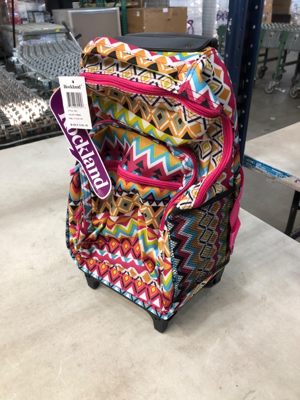 Photo 2 of Children's Rockland Double Handle Rolling Backpack, Tribal, 17-Inch