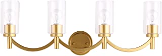 Photo 1 of (COSMETIC DAMAGE)
Eglo Lighting 203753A Devora - Four Light Bath Vanity, Antique Gold Finish with Clear Glass, 10.50x31.25x6.00