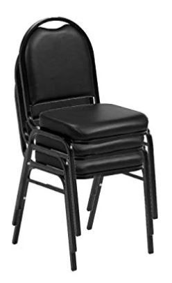 Photo 1 of (COSMETIC DAMAGES)
Pack of 3, Norwood Commerical 250 Series Stack Chairs, Black Vinyl