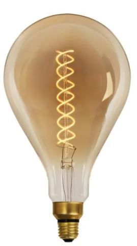 Photo 1 of Feit Electric
60W Equivalent PS50 Dimmable LED Amber Glass Vintage Edison Oversized Light Bulb With Spiral Filament Warm White