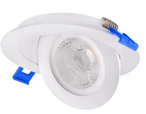 Photo 1 of 3 in. White 4000K Canless Remodel Directional Wall Wash Gimbal Integrated LED Recessed Light Kit, pack of 3
