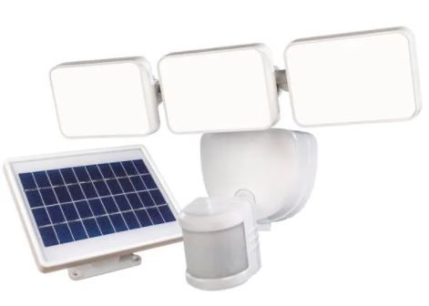 Photo 1 of 180° 3-Head White Solar Powered Motion Outdoor Integrated LED Flood Light
