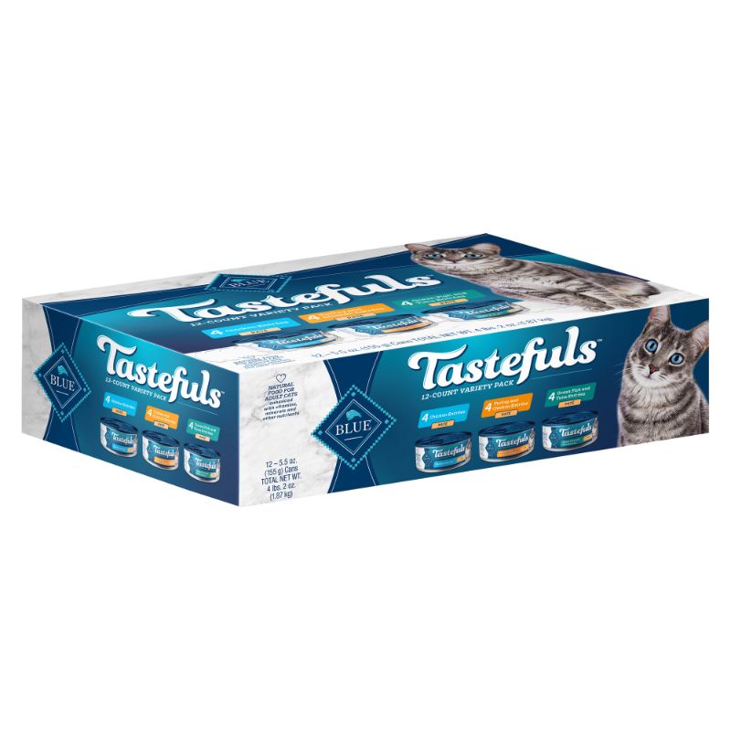 Photo 1 of EXPIRES JUL-14-24
Blue Buffalo Blue Tastefuls Natural Adult Pate Variety Pack Wet Cat Food, 5.5 Oz., Count of 24
