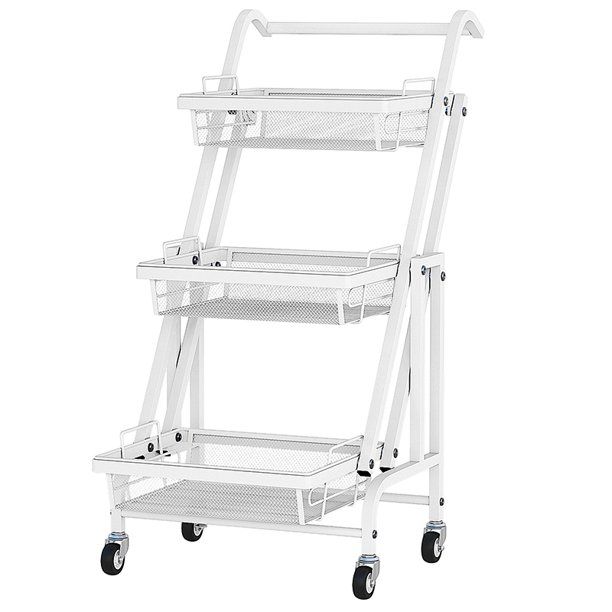 Photo 1 of 3-Tier Folding Rolling Cart Kitchen/Bedroom/Living Room/Bathroom
