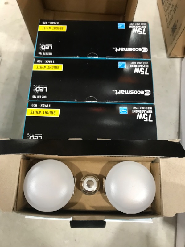 Photo 2 of 4 
EcoSmart
75-Watt Equivalent BR20 Dimmable Energy Star LED Light Bulb Bright White (3-Pack)