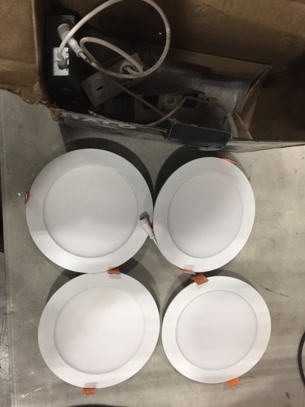 Photo 2 of (COSMETIC DAMAGES)
HLB 6 in. Color Selectable New Construction or Remodel Canless Recessed Integrated LED Kit (4-Pack)
