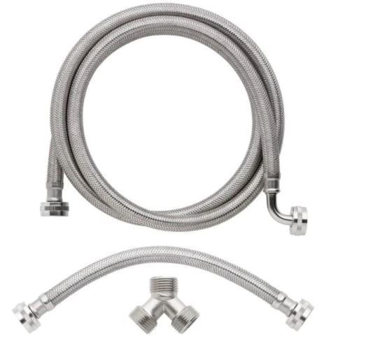 Photo 1 of (PREVIOUSLY OPENED)
3/4 in. FIP x 3/4 in. FIP x 72 in. Braided Stainless Steam Dryer Installation Kit
