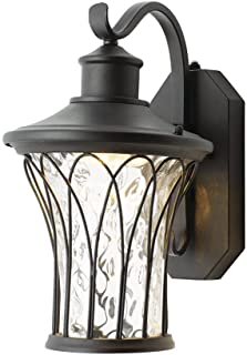 Photo 1 of (BROKEN OFF GLASS)
Home Decorators Collection Black Medium Outdoor LED Dusk to Dawn Wall Lantern