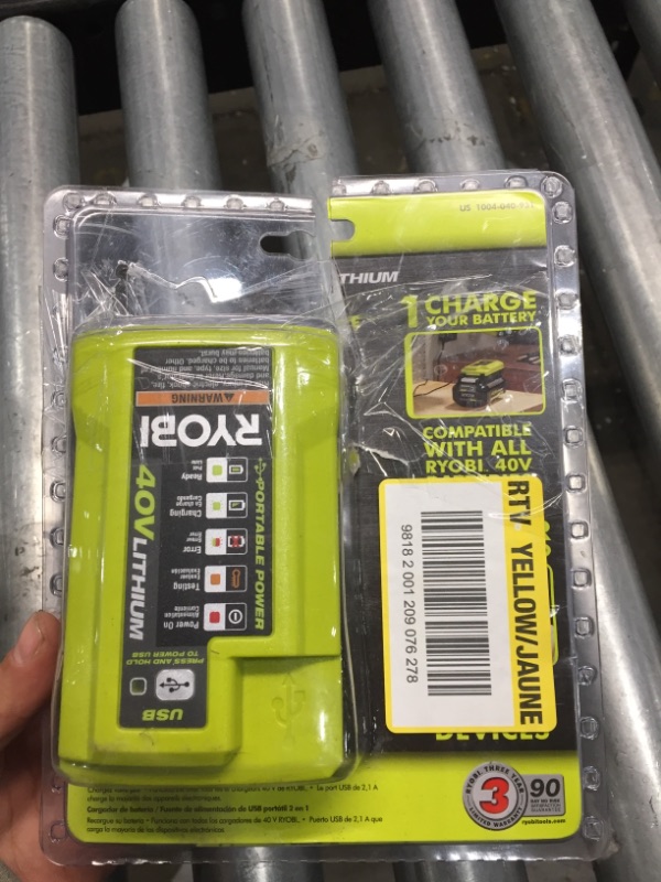 Photo 2 of RYOBI
40V Lithium-Ion Charger with USB Port