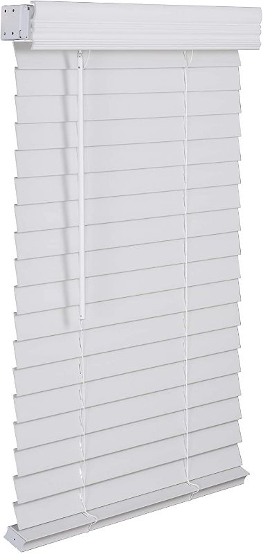 Photo 1 of 2" Cordless Faux Wood Blind - Smooth White 36x48