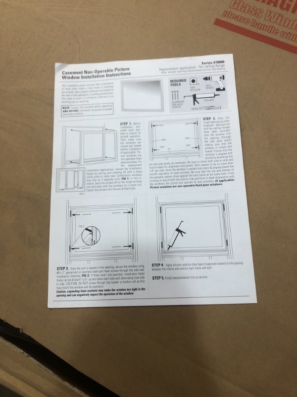 Photo 2 of 48 in. x 36 in. CASEMENT NON-OPERABLE PICTURE WINDOW 70000 