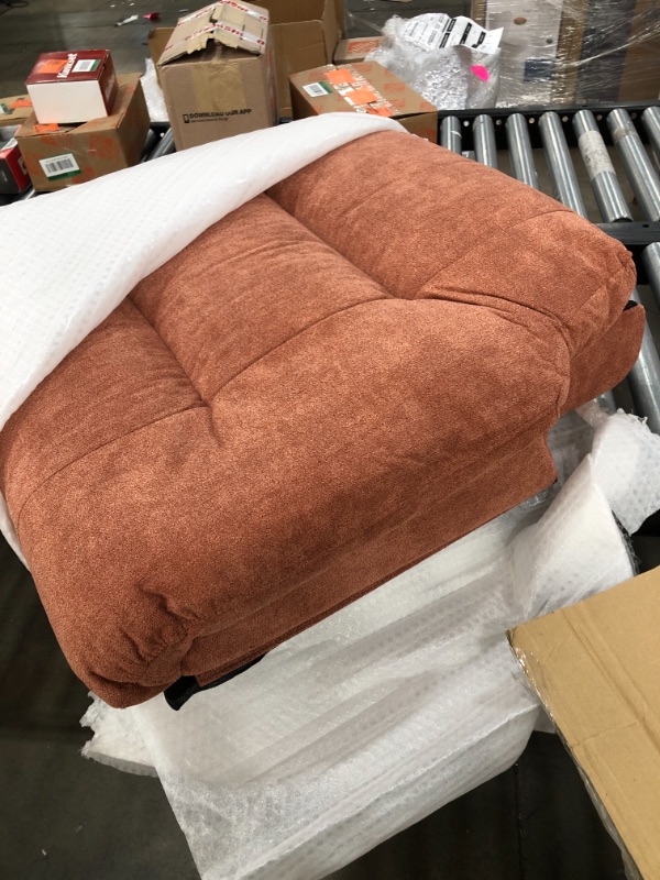 Photo 2 of 32 in. W Orange Suede-Like Fabric Power Lift Recliner
