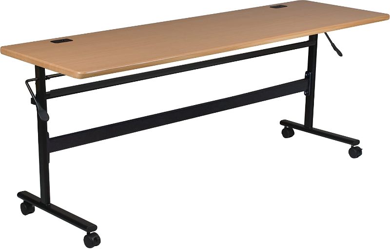 Photo 1 of **SIMILAR** MooreCo Essentials Flipper Training Table 72x24 Teak Top Black Base
