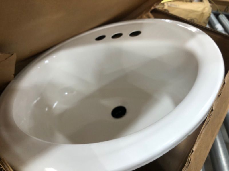 Photo 2 of Bootz Industries Laurel Round Drop-In Bathroom Sink in White