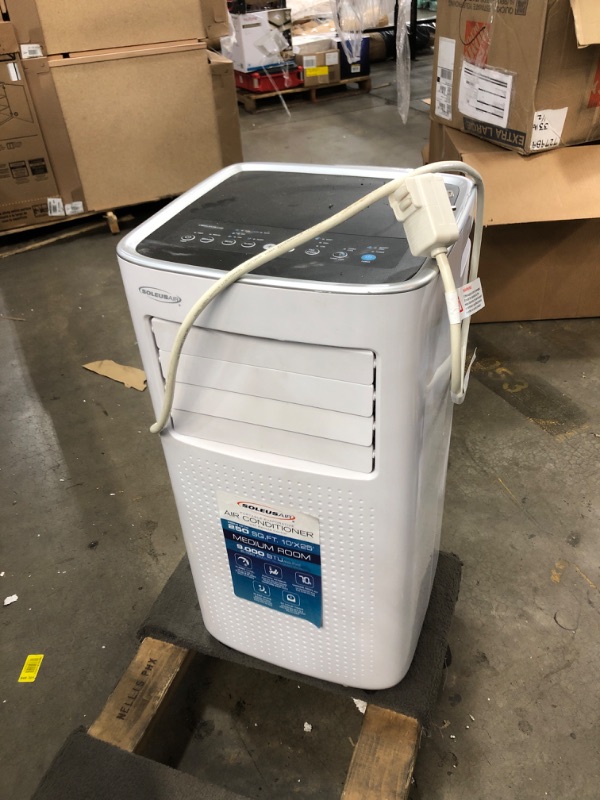 Photo 2 of 10,000 BTU (6,000 BTU DOE) Portable Air Conditioner with Dehumidifier and Mirage Display in White
