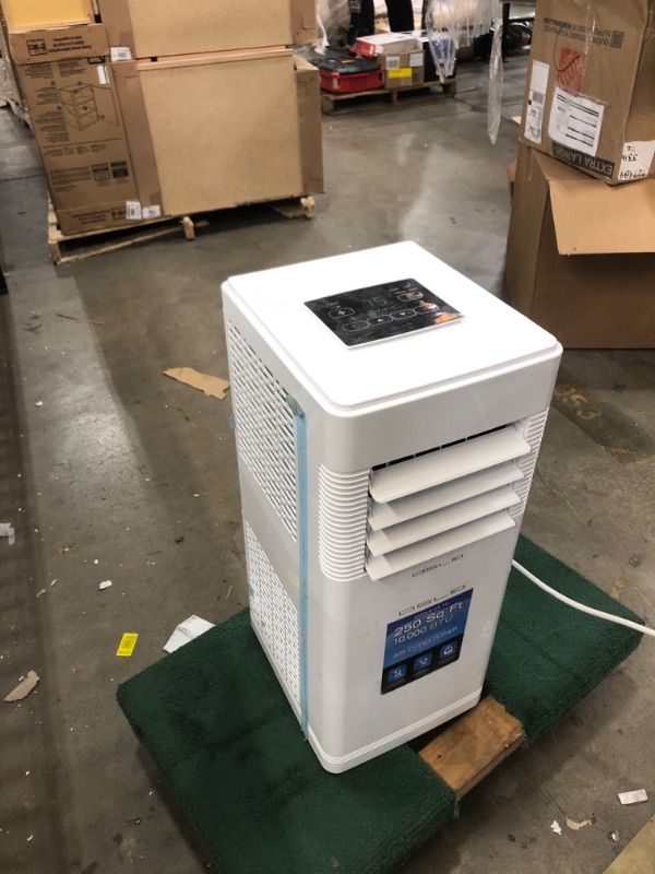 Photo 2 of 10,000 BTU (6,000 BTU DOE) Portable Air Conditioner with Dehumidifier and Mirage Display in White
