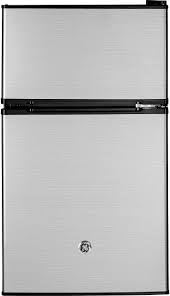 Photo 1 of 3.1 cu. ft. Double-Door Mini Fridge in Clean Steel
