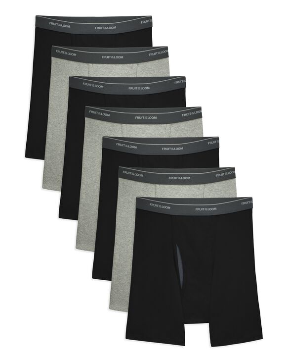 Photo 1 of Men's CoolZone™ Fly Black and Gray Boxer Briefs, 7 Pack
