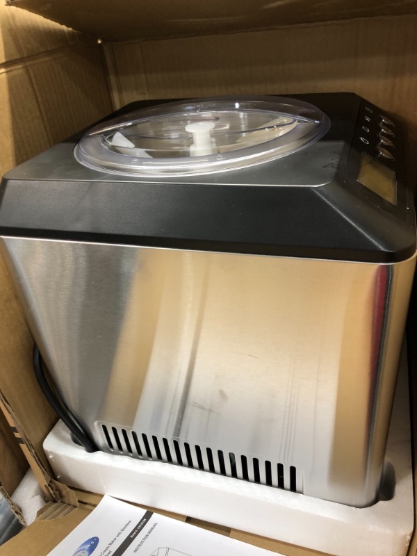 Photo 4 of 2.1 Qt. Stainless Steel Electric Ice Cream Maker with Built-In Timer