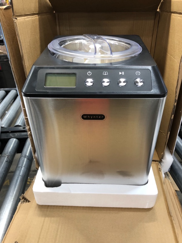 Photo 2 of 2.1 Qt. Stainless Steel Electric Ice Cream Maker with Built-In Timer