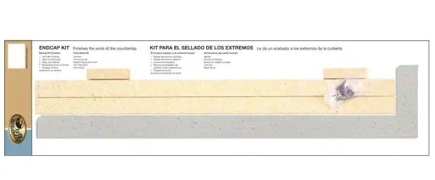 Photo 1 of 5-5/16 in. 25-1/4 in. Laminate Endcap Kit in Sea Salt with Waterfall Edge
