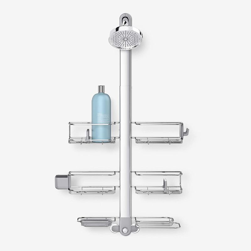 Photo 1 of simplehuman Adjustable Shower Caddy XL, Stainless Steel + Anodized Aluminum