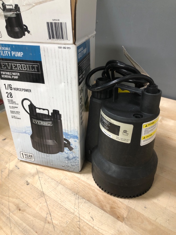 Photo 2 of Everbilt SUP54-HD 1/6 HP Plastic Utility Pump
