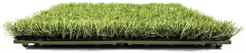 Photo 1 of 1 ft. x 1 ft. Artificial Grass Interlocking Tiles (9-Pack)