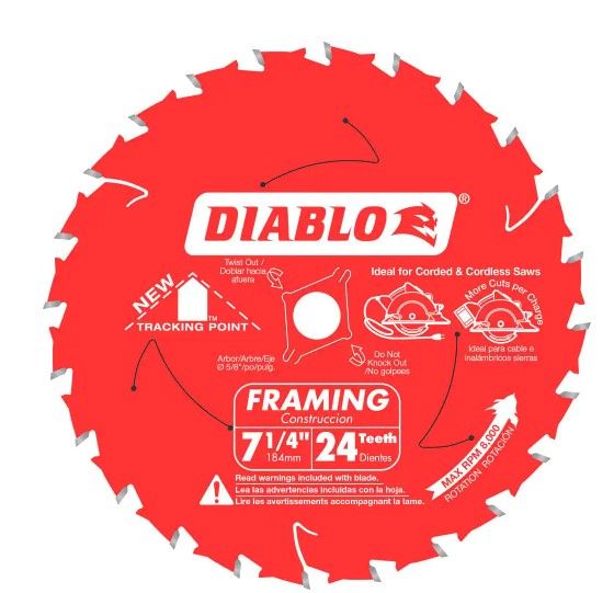 Photo 1 of **PACK OF 2**
Tracking Point 7-1/4 in. x 24-Tooth Framing Circular Saw Blade,(2-pack)