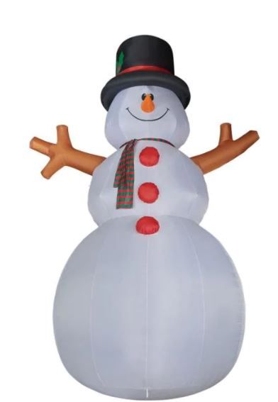 Photo 1 of 12 ft. Jolly Snowman Christmas Inflatable 