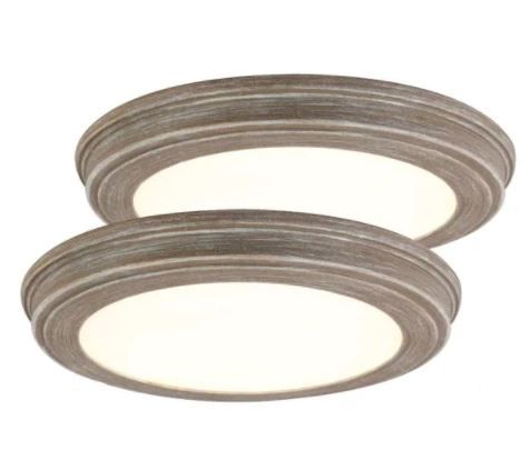 Photo 1 of Commercial Electric
13 in. Oil Rubbed Bronze Color Changing LED Ceiling Flush Mount (2-Pack)