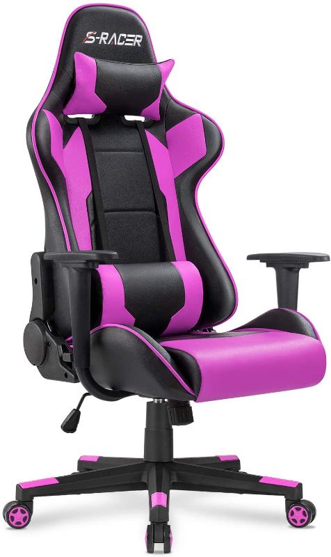 Photo 1 of **SIMILAR ITEM *** Homall Gaming Chair Office Chair High Back Computer Chair Leather Desk Chair Racing Executive Ergonomic Adjustable Swivel Task Chair with Headrest and Lumbar Support (Purple)
