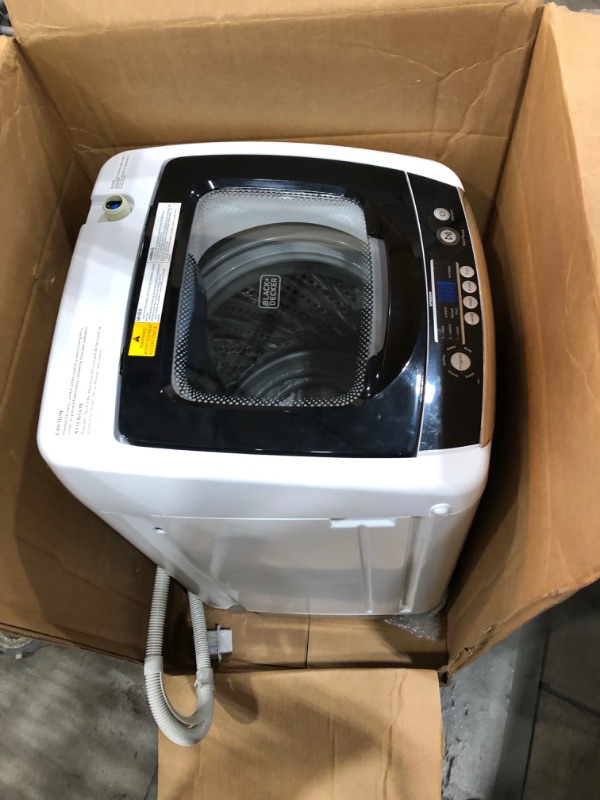 Photo 2 of **PARTS ONLY*** BLACK + DECKER 0.9 cubic foot compact portable washer clothes washing machine, White
