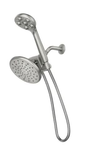 Photo 1 of 
MOEN
HydroRoller Massage 3-Spray 7.5 in. Dual Handheld Shower Head with Body Spray in Spot Resist Brushed Nickel